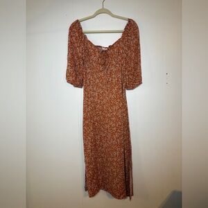 Sincerely Jules Rust Floral Midi Dress